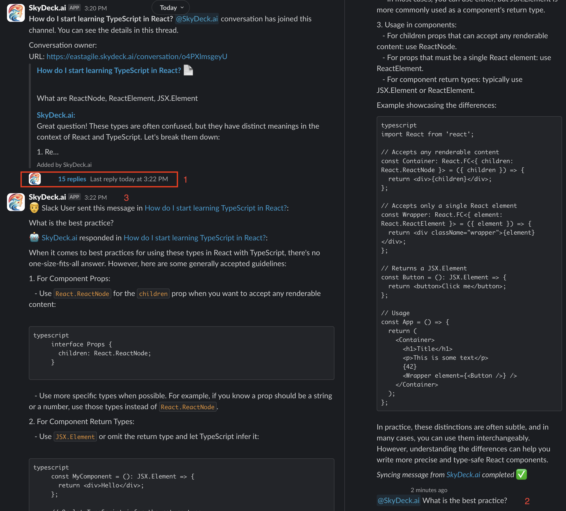 nuevo mensaje de slack