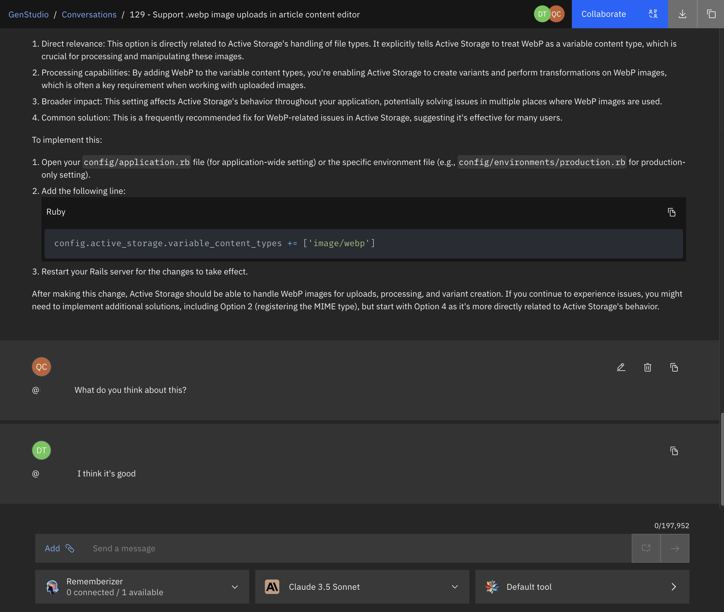 mención de colaboración